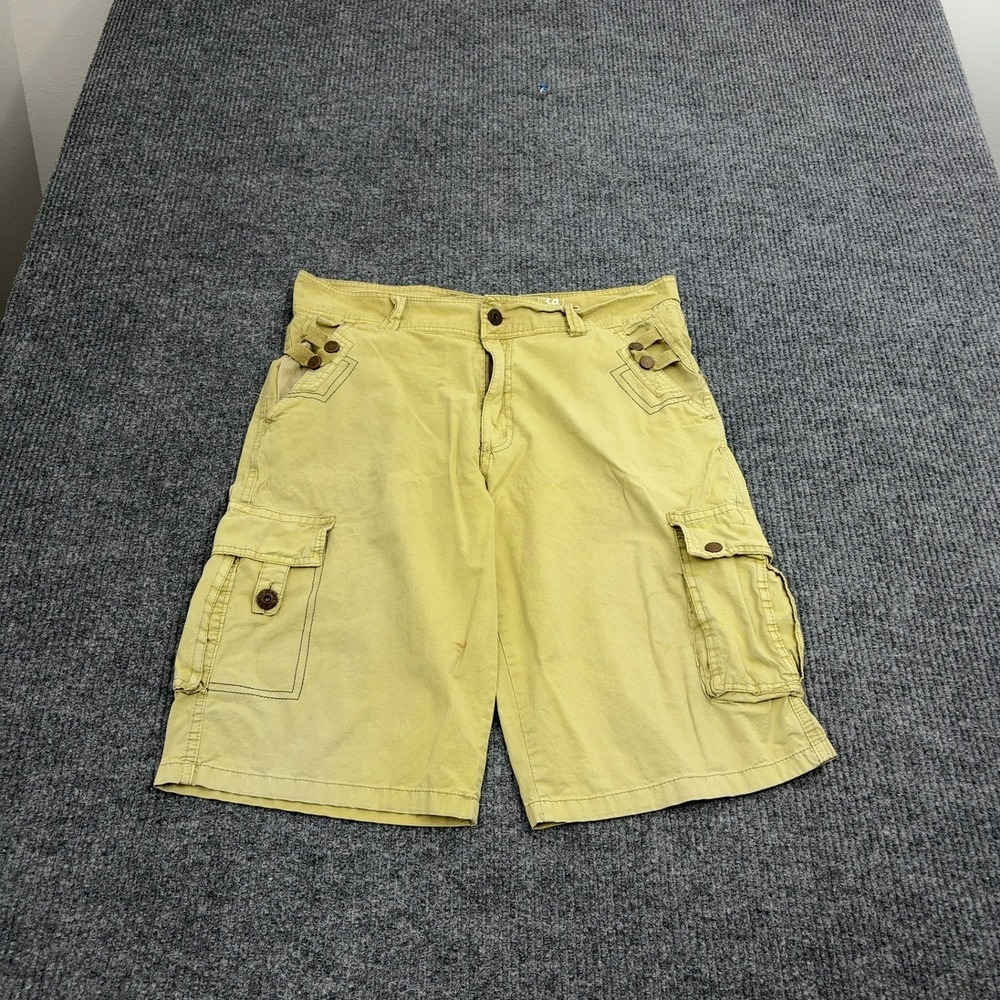 Old Skool Cargo Shorts Mens 34 Tan Cotton Baggy‎ Pockets Skater Y2K Streetwear